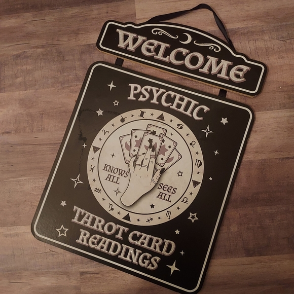 Fortune Teller Palm Reader Wall Door Sign Plaque Psychic Hamsa Halloween Decor - Picture 9 of 14